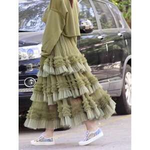 New Fashion High-Low Flowy A-Line Tulle Tutu Skirt, Elegant Ballet Skirt Spring